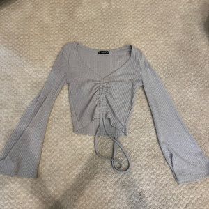 Grey Cinch Crop Top